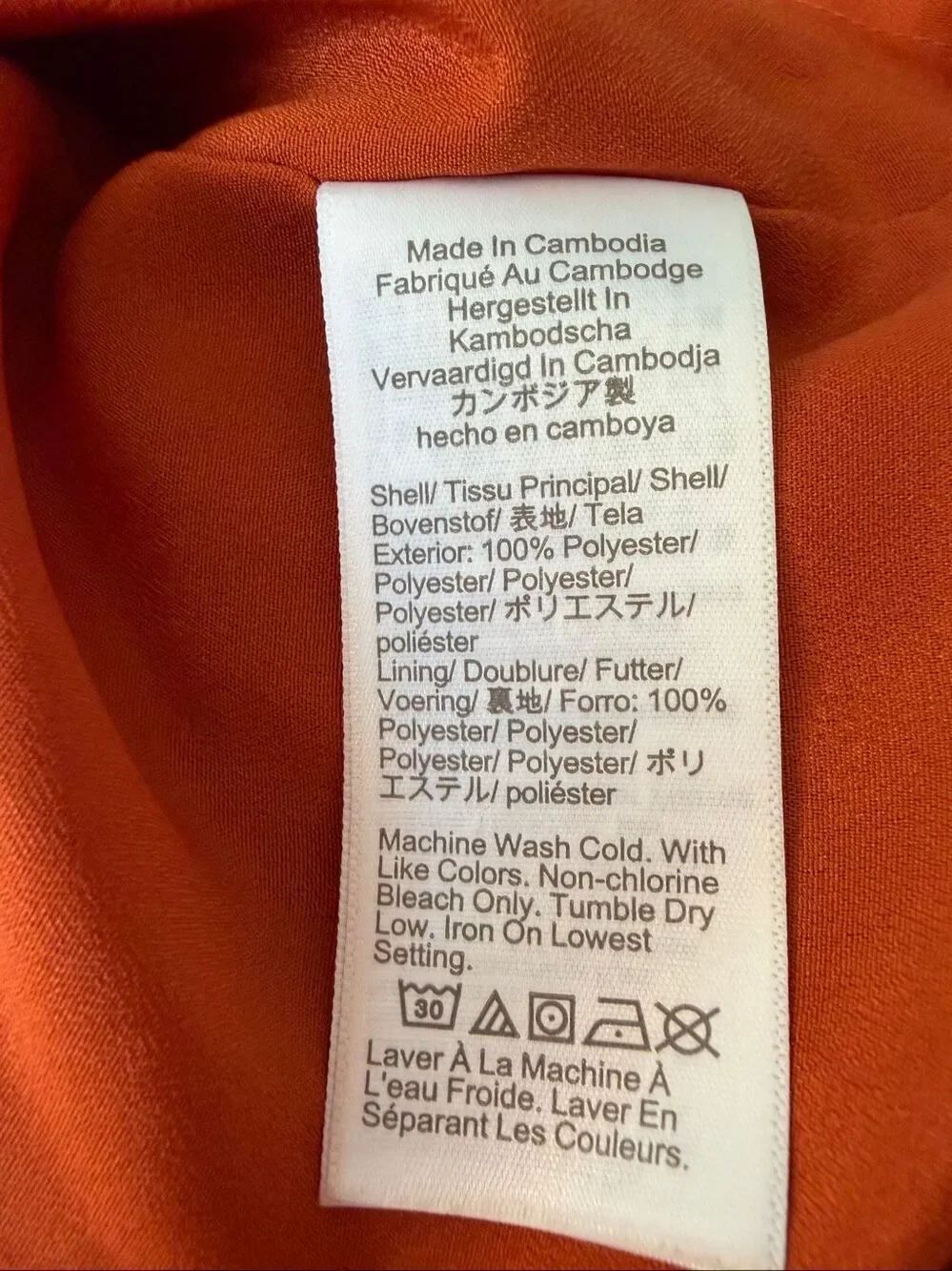 J.Crew Women's V-Neck Clip Dot Blouse Rust Orange Long Sleeve Top Size XS BU008 - Picture 8 of 9